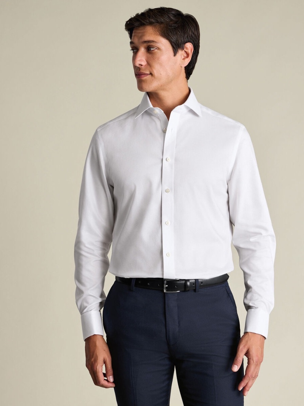 NWT Charles Tyrwhitt Greenwich Weave Shirt - White - Picture 2 of 9